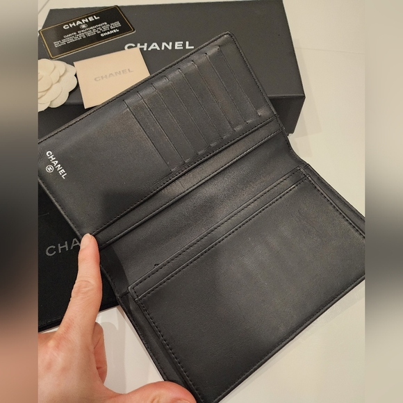 Chanel Black Caviar Leather Wallet Genuine